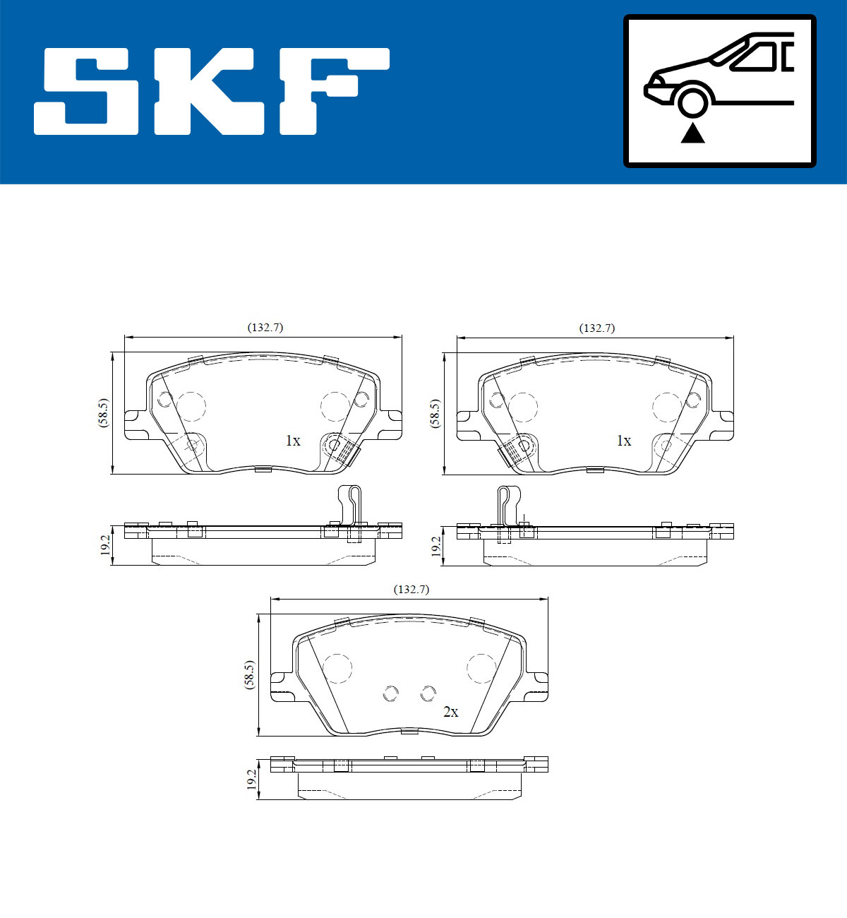Placute frana SKF VKBP80216A